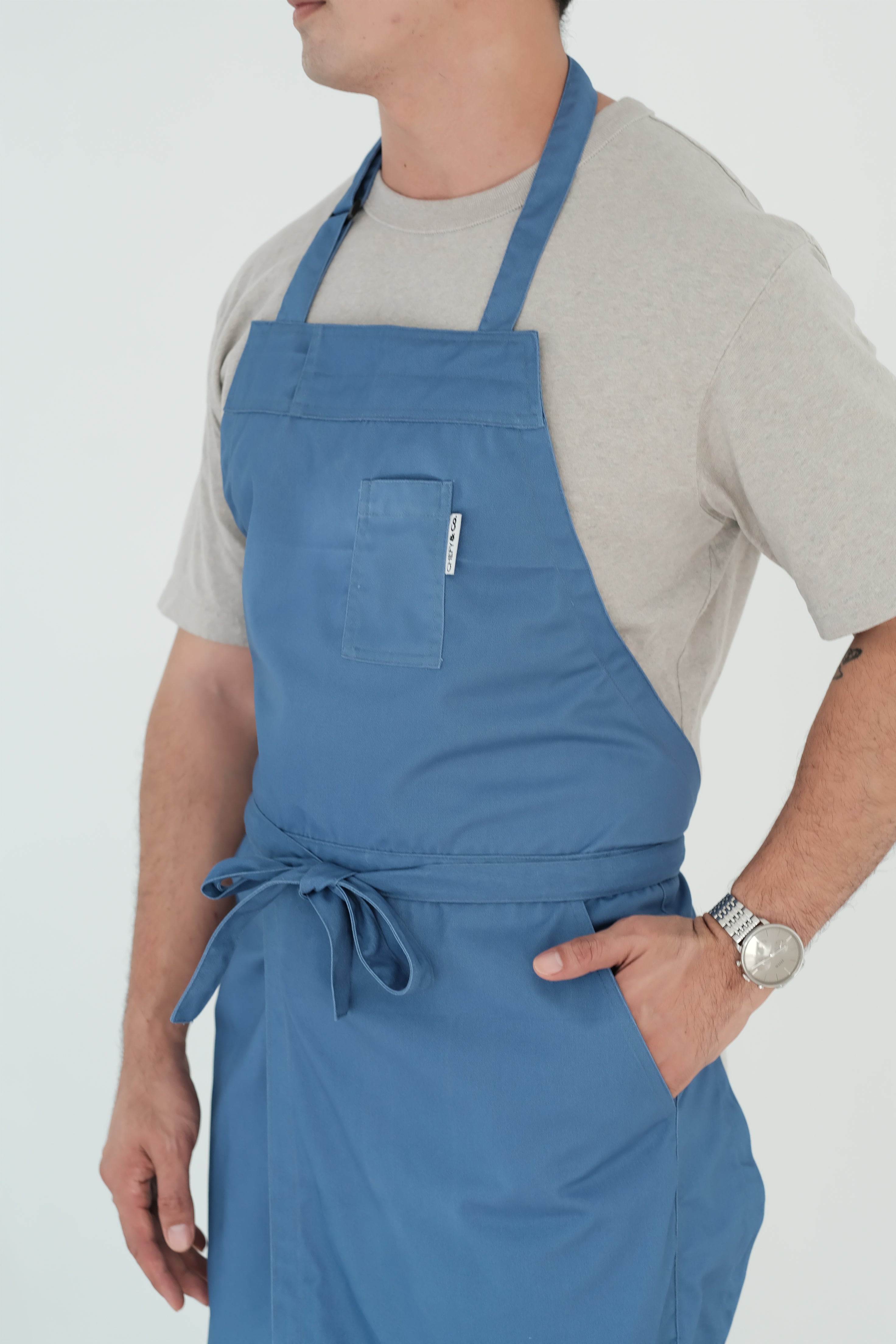 CHEFY & Co. Signature Series Apron – Harbor Blue, Brush Twill